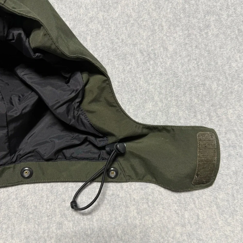 Carhartt Detachable Snap On Work Jacket Hood Olive Green Canvas Adjustable 1023